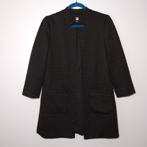 Roz&Ali Long Black Jacket/Tunic Size Small